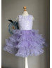 Lavender Beaded Tulle Tiered Flower Girl Dress